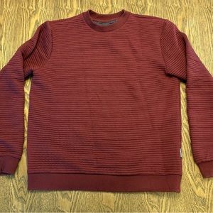 Peter Werth London Men’s Burgundy Red Ribbed Texture Crewneck Sweatshirt Medium